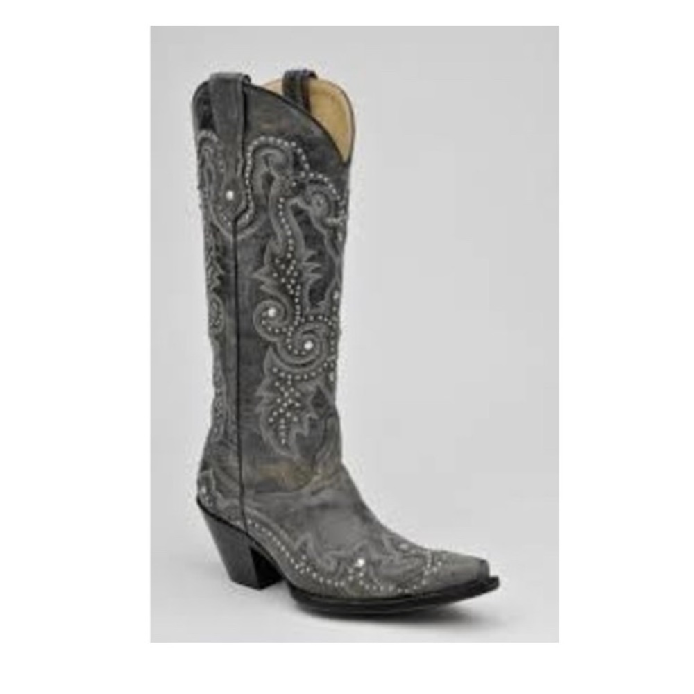 CORRAL GREY G1030 LEATHER STUDDED COWBOY WESTERN BOOTS 9M